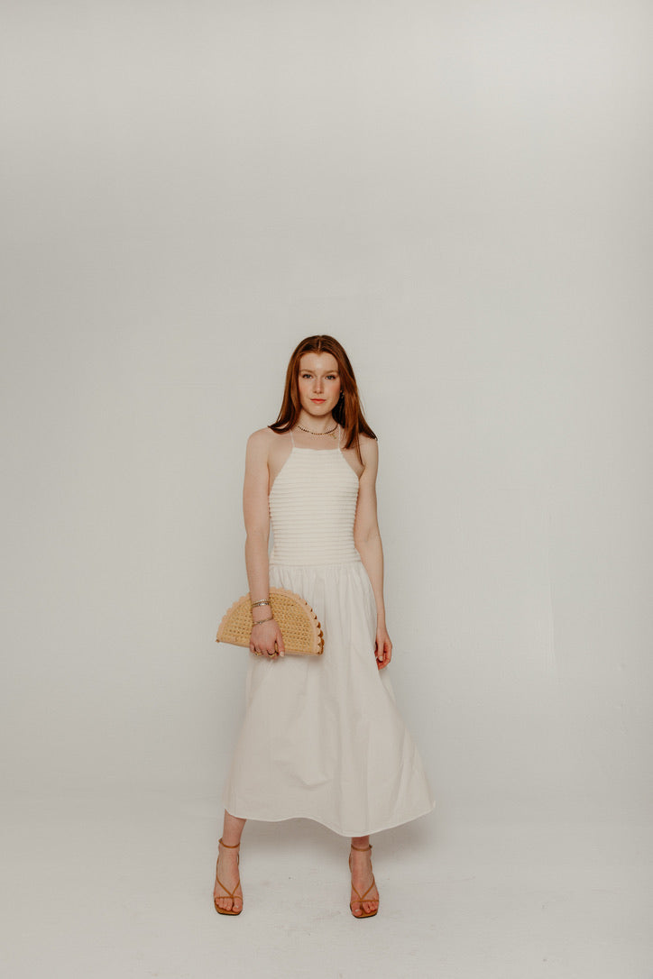 Lou Maxi Dress Off White/Black / L
