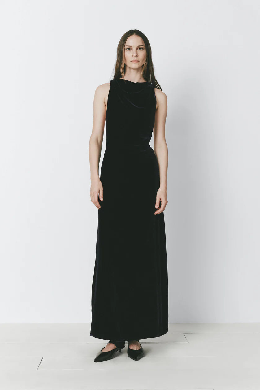 lea long dress Venyx Lea Long Dress in Navy Astro Embroidered