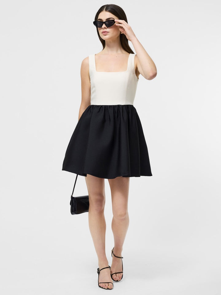 Structured Square Neck Sleeveless Mini Dress