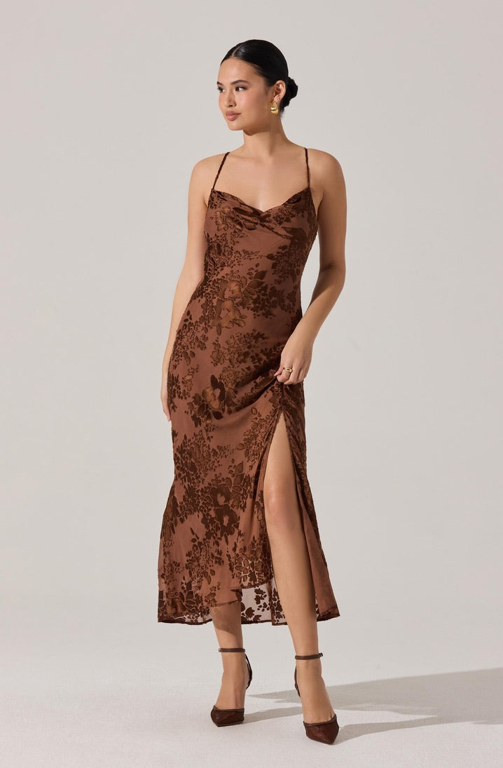 gaia midi dress product info and reviews Black floral print midi dress Gaia
