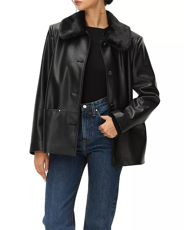 Maud Faux Fur Vegan Leather Jacket