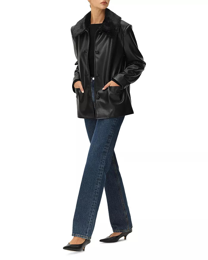 Maud Faux Fur Vegan Leather Jacket