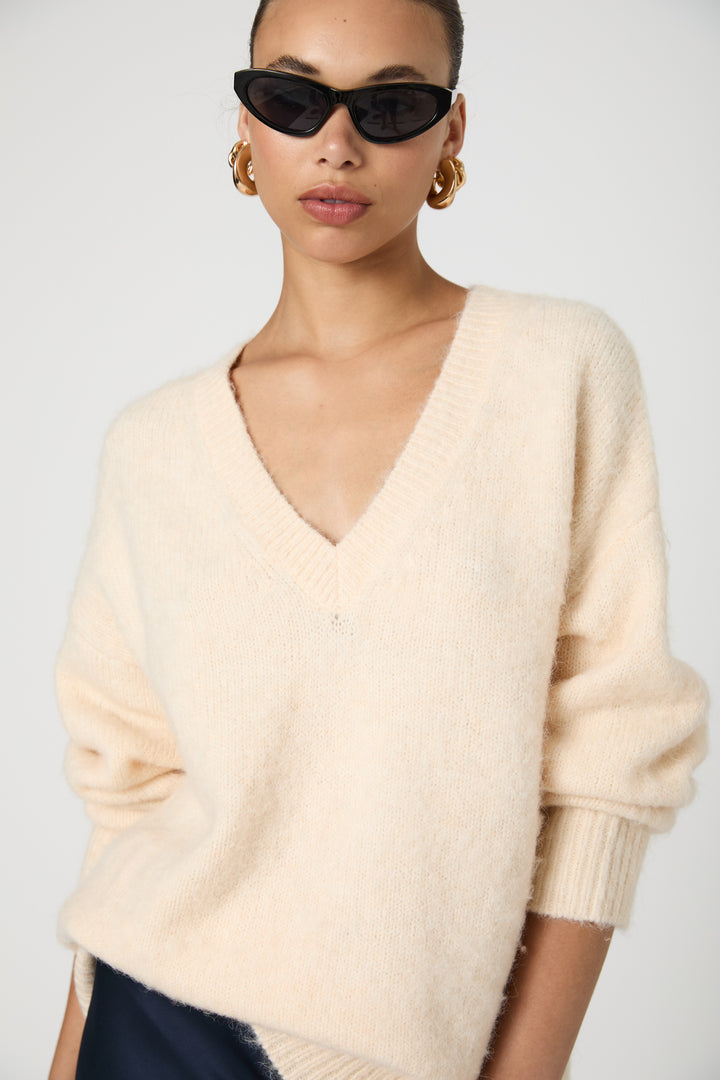Fluffy V-Neck Sweater