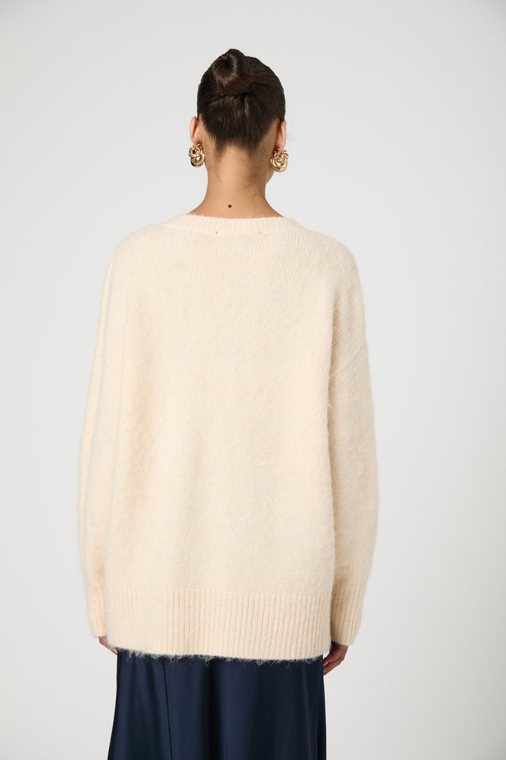 Fluffy V-Neck Sweater