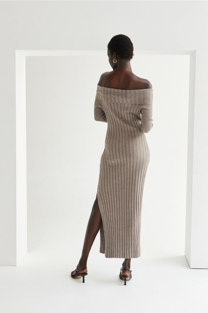 Natalia Off Shoulder Sweater Maxi Dress