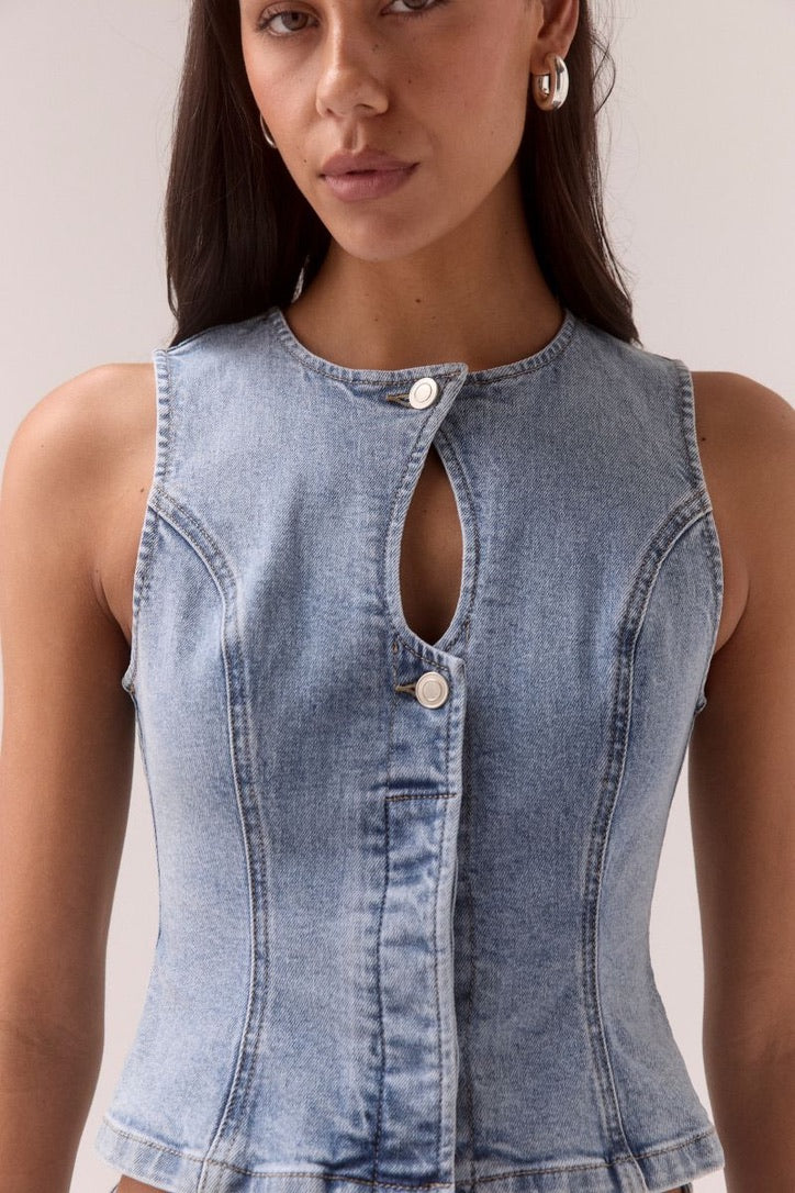 Etch Denim Top