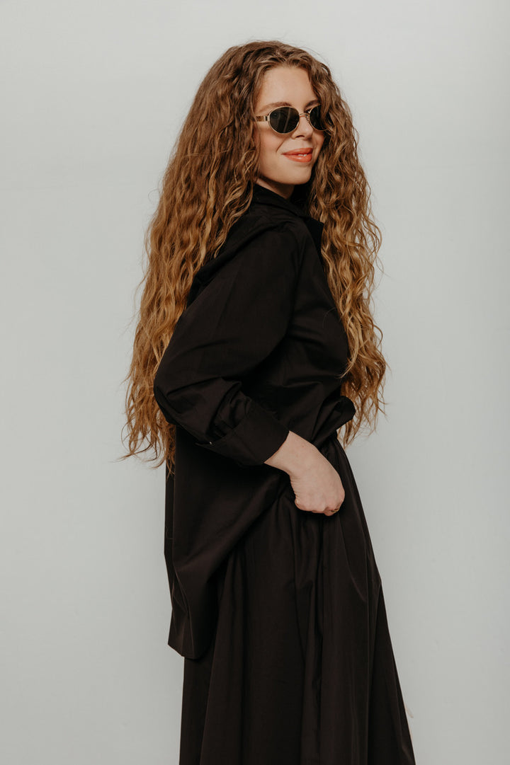 Andra Poplin Midi Skirt