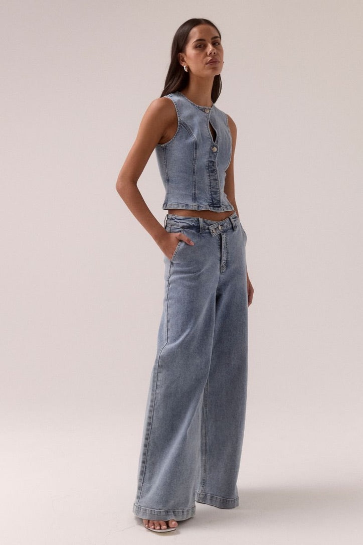 Etch Denim Top