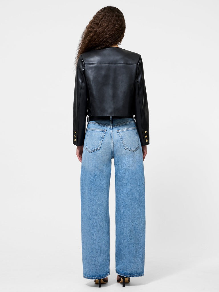 Dessa Faux Leather Cropped Jacket