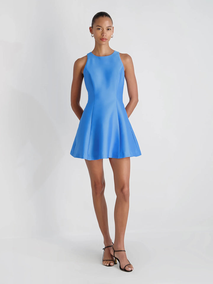 Structured Taffeta Flare Mini Dress