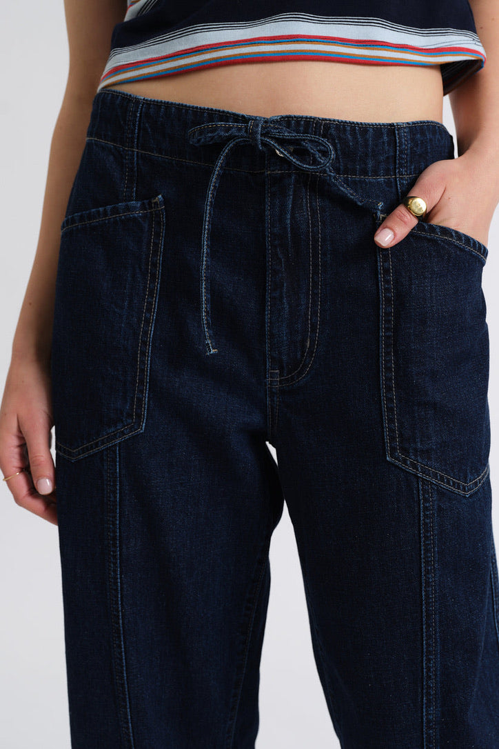 Villa Drawstring Barrel Jean