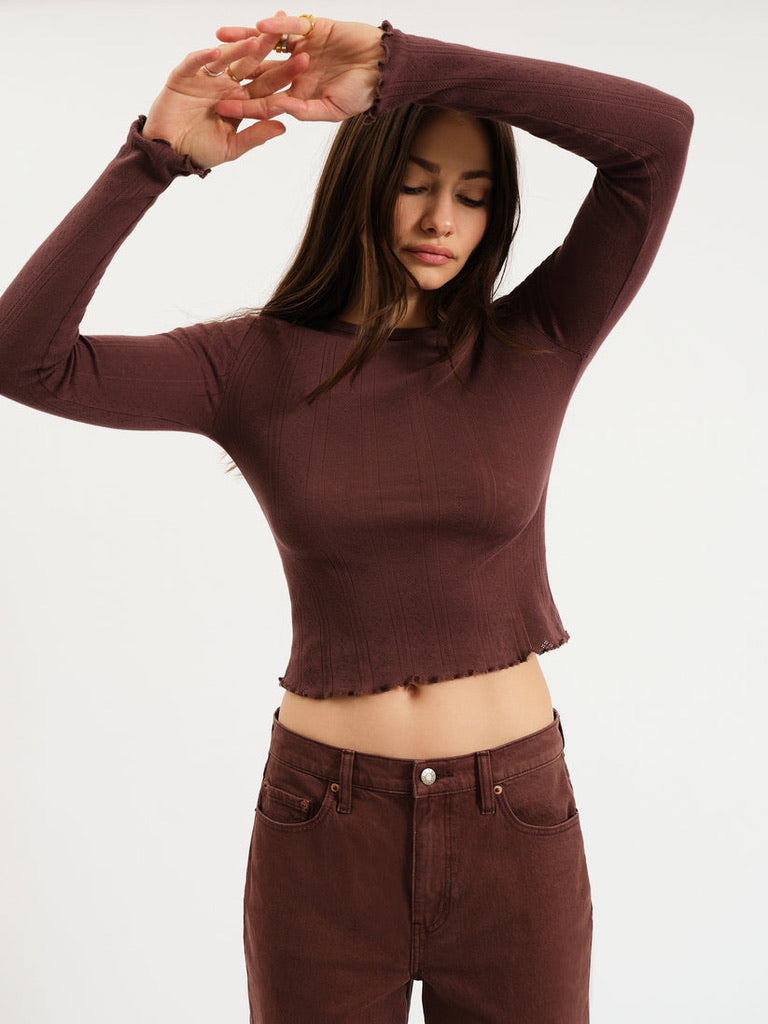 Waverly Pointelle Crewneck Tee