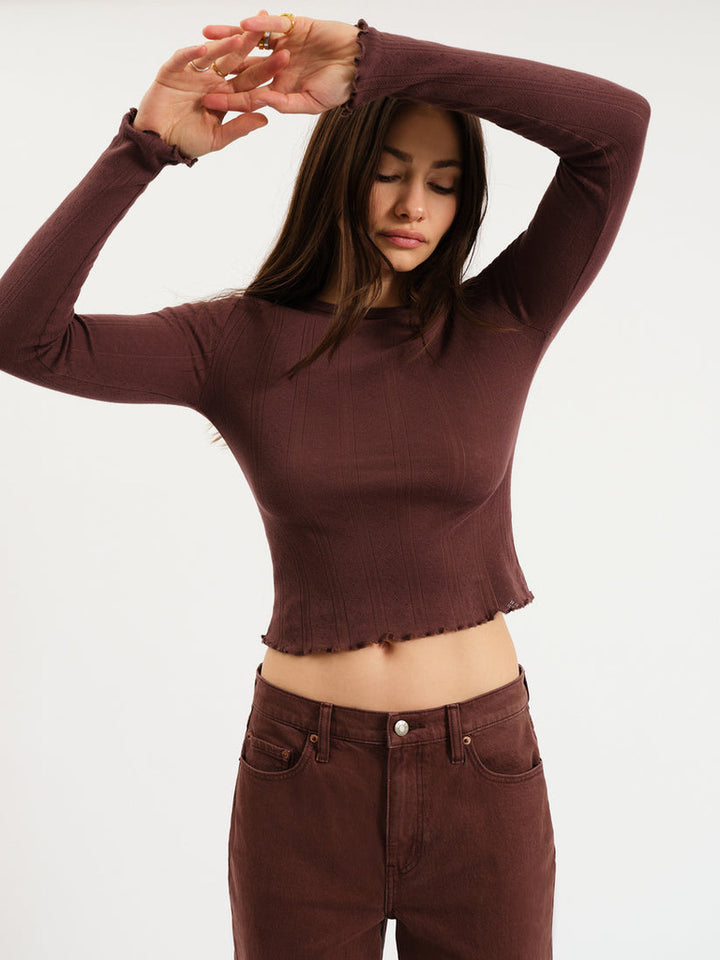 Waverly Pointelle Crewneck Tee