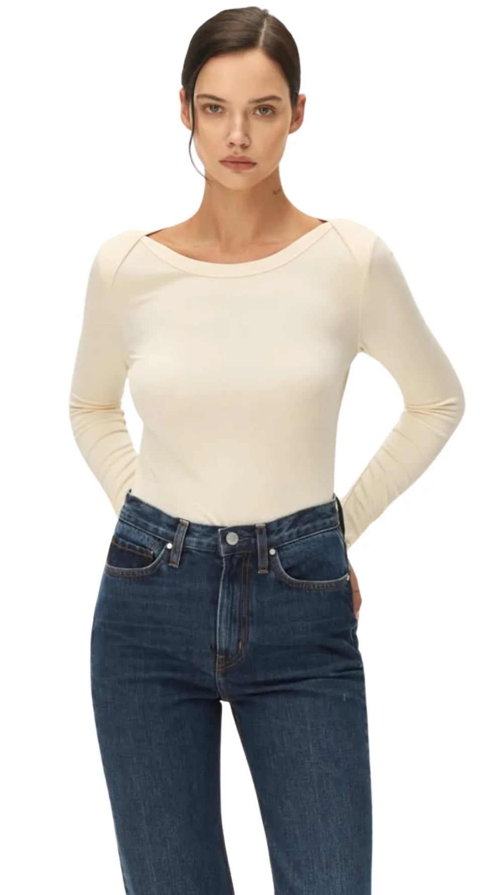 Arlette Long Sleeve Boat Neck Top