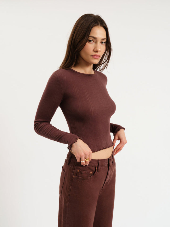 Waverly Pointelle Crewneck Tee