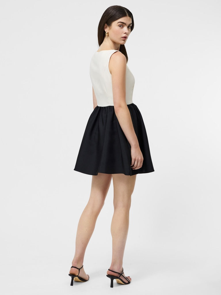 Structured Square Neck Sleeveless Mini Dress