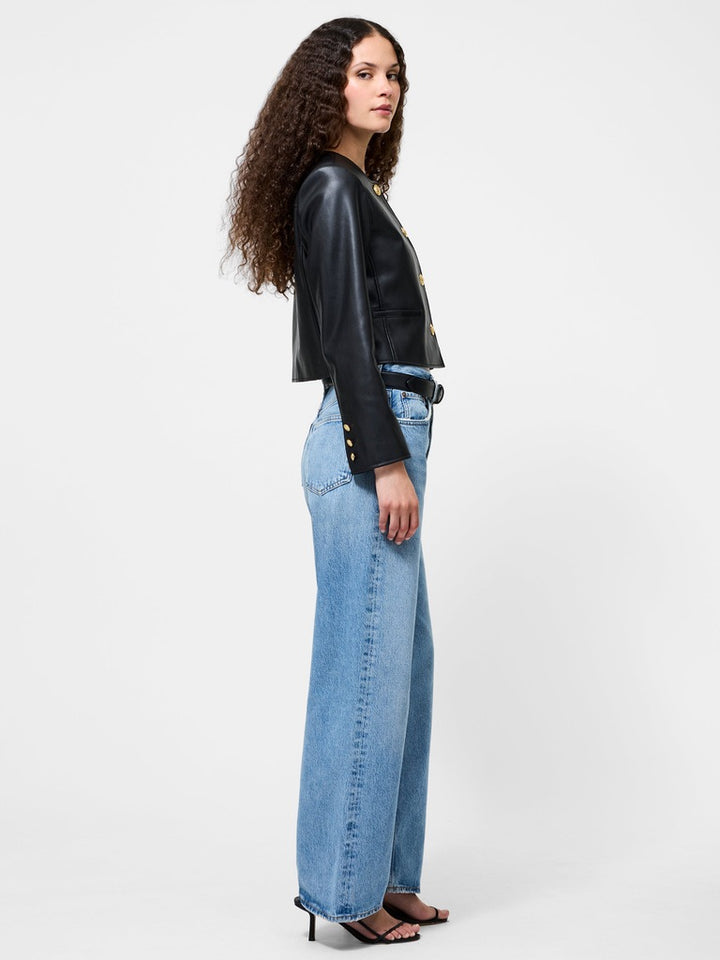Dessa Faux Leather Cropped Jacket