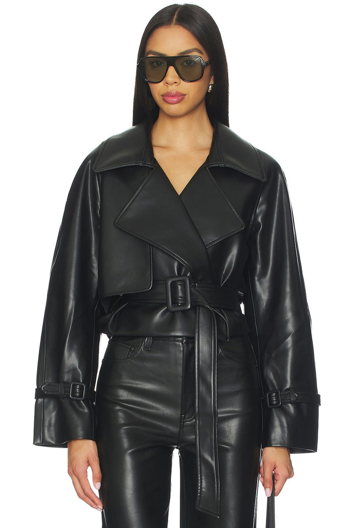 Charlie Vegan Leather Crop Jacket
