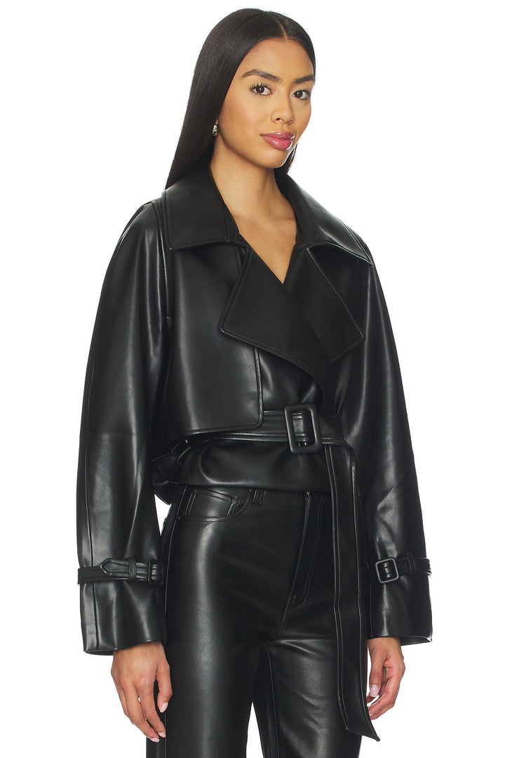 Charlie Vegan Leather Crop Jacket