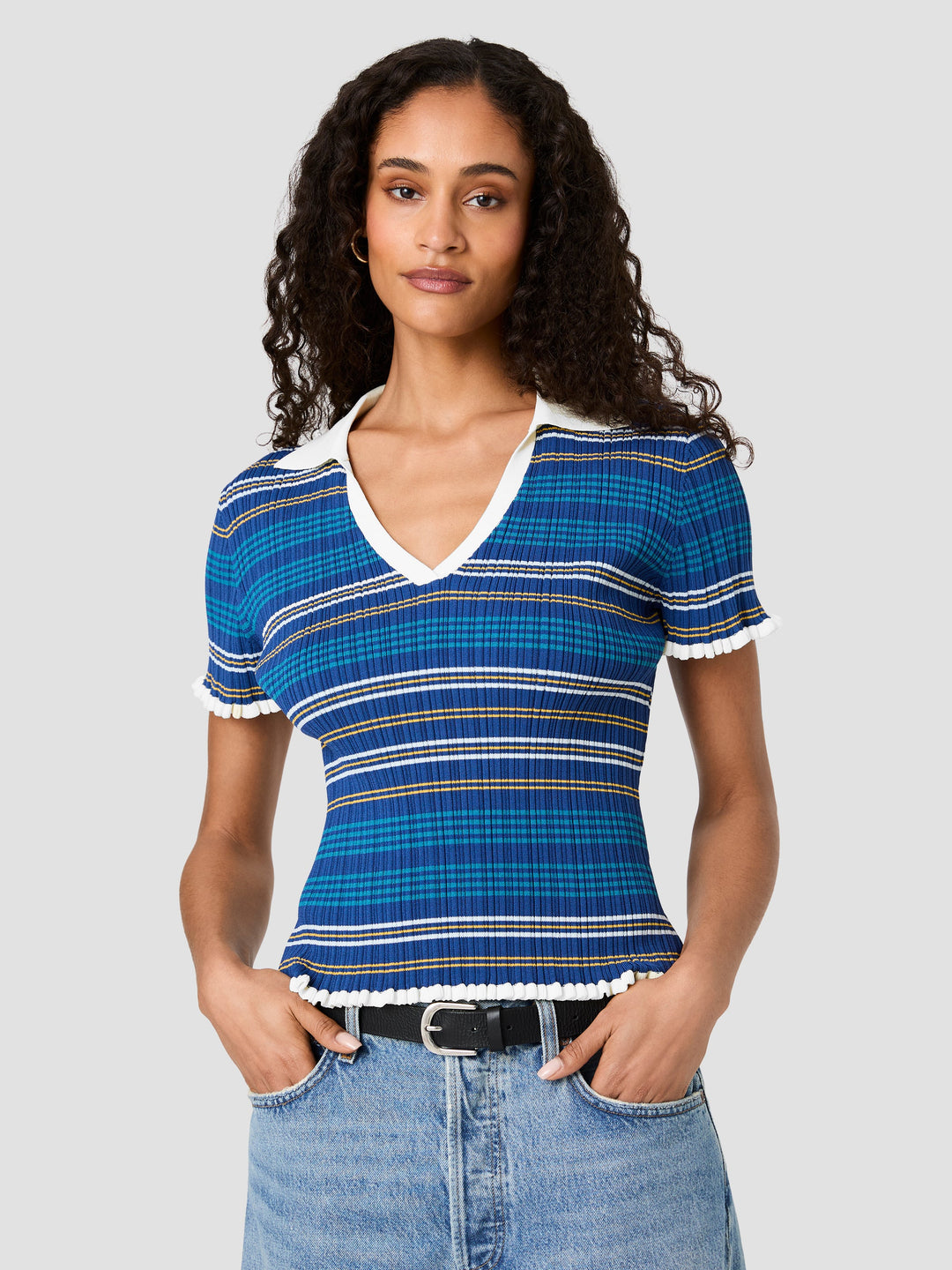 Crinkle Knit Stripe Top