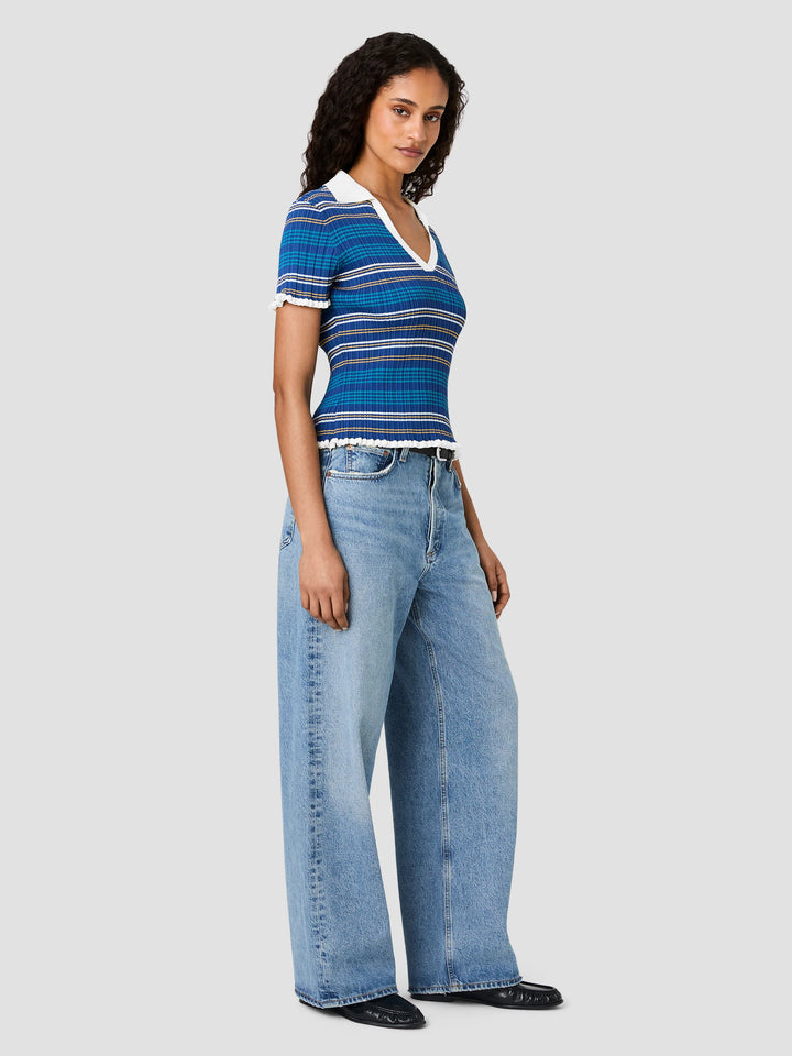 Crinkle Knit Stripe Top