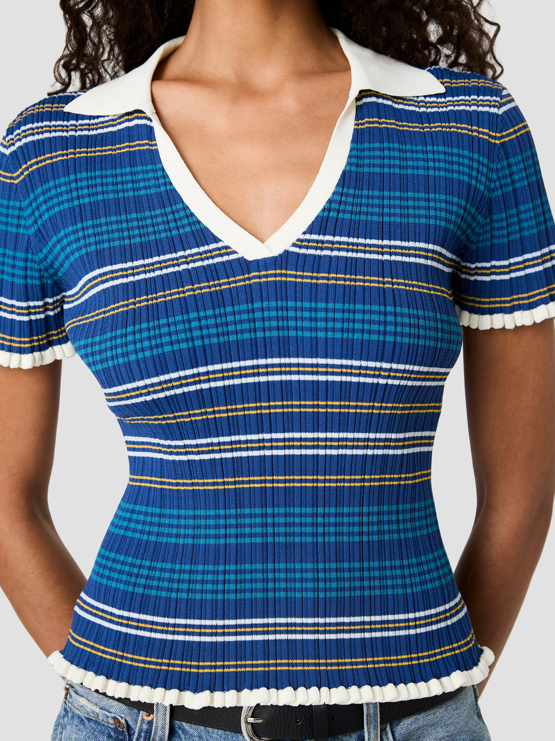 Crinkle Knit Stripe Top