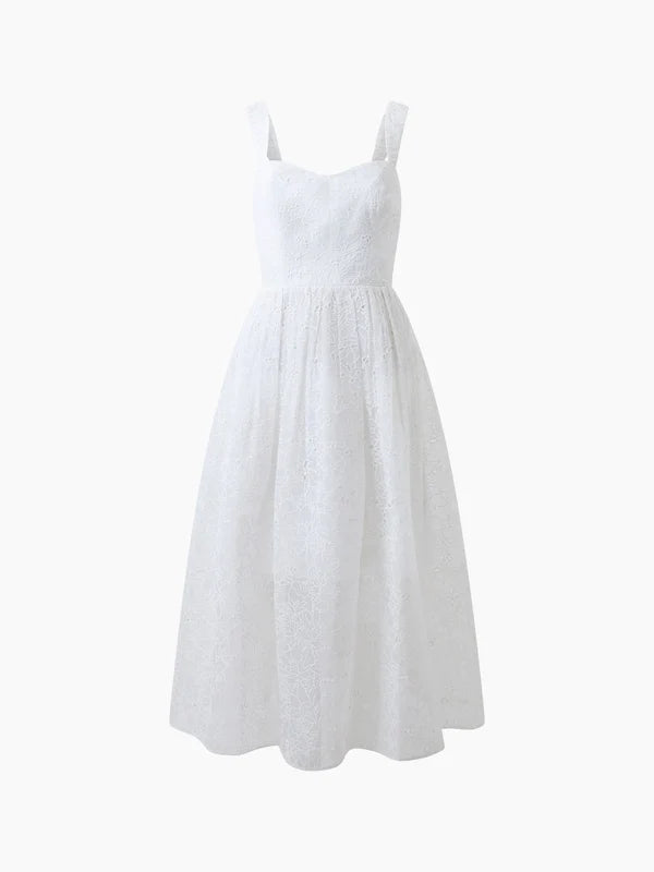 Evelyn Embroidered Lace Strappy Dress