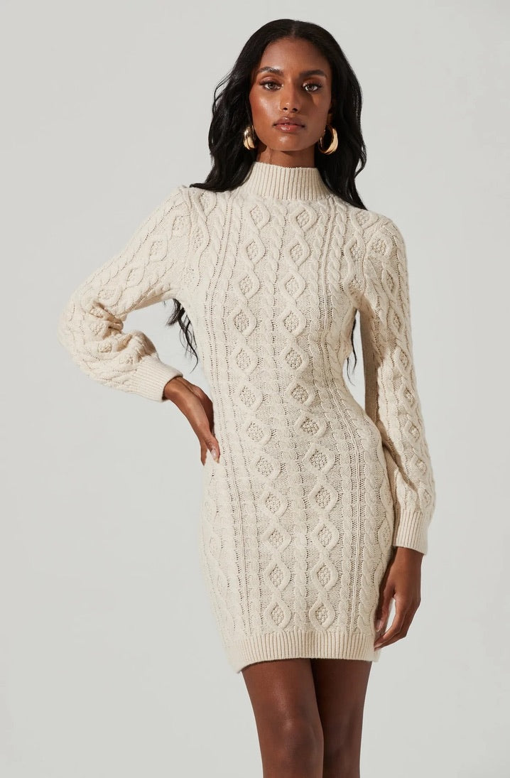 Mimi Cable Knit Sweater Dress